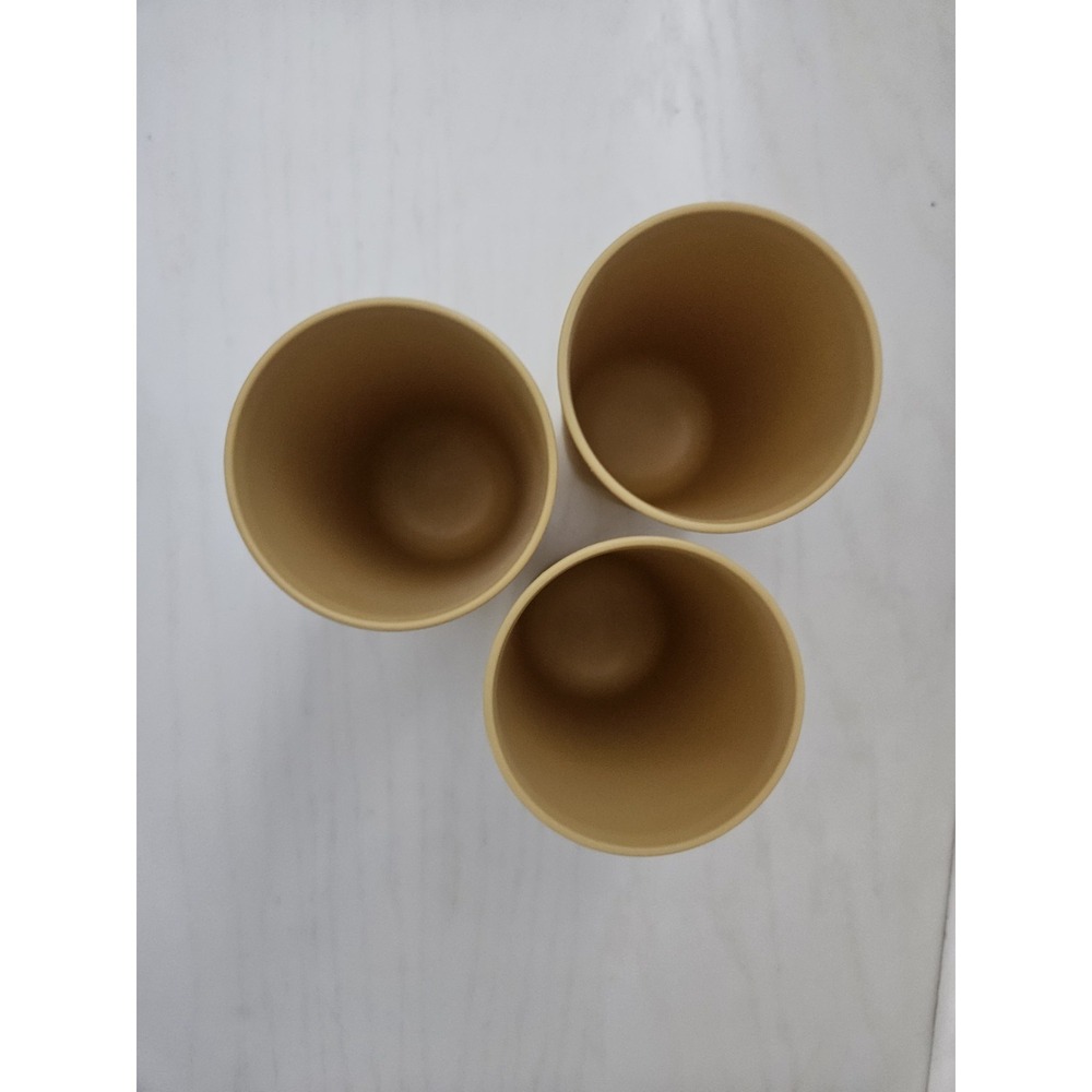 Set of 3 Vintage Tupperware Harvest Gold 12 oz Tumblers #873 NO LIDS - Picture 3 of 7